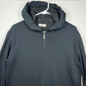 UGG Mens Gordon Full Zip Hoodie Black Cotton Blend Warm Comfort Active Sz Medium